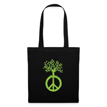 Hippie Peace Sign Inklusion Frieden - Stoffbeutel - Schwarz - Vorne