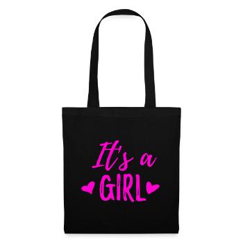 It's a girl - Stoffbeutel - Schwarz - Vorne