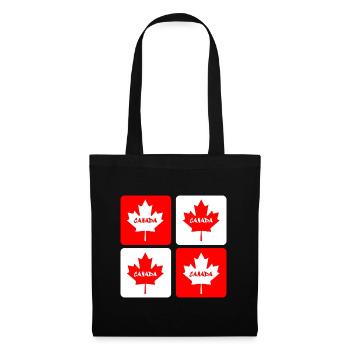Drapeaux en feuille d'érable du Canada - Sac en tissu - noir - Devant