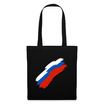 Russie drapeau couleurs - Sac en tissu - noir - Devant