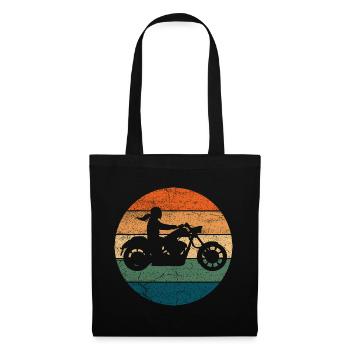 Motocycliste biker motard - Sac en tissu - noir - Devant
