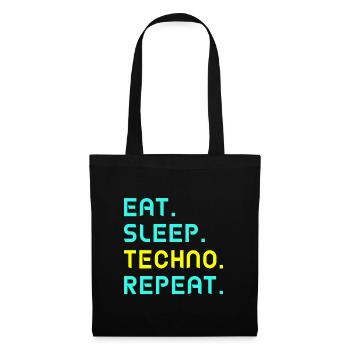Eat. Sleep. techno. repeat. - Tote Bag - black - Front