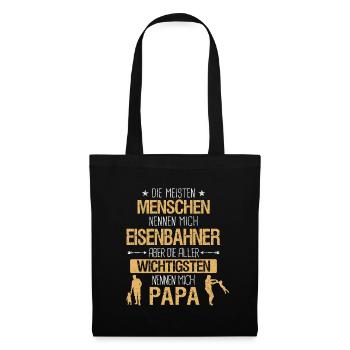 Eisenbahner Lokführer Eisenbahn Bahn Beruf Spruch - Stoffbeutel - Schwarz - Vorne