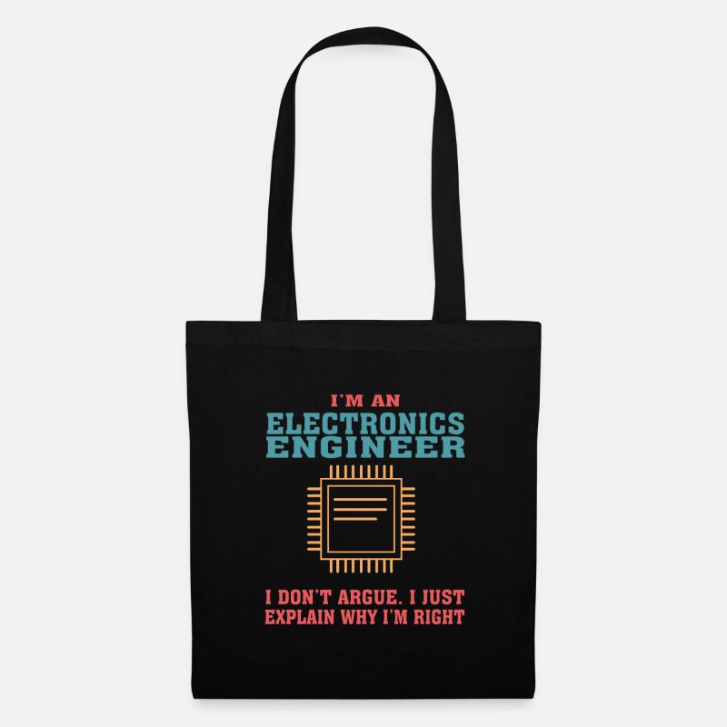 Funny Electronics Engineering Zitat für Electronic - Stoffbeutel - Schwarz