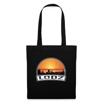 Lodz Pologne Skyline Vintage Sunset Souvenir de voyage - Sac en tissu - noir - Devant