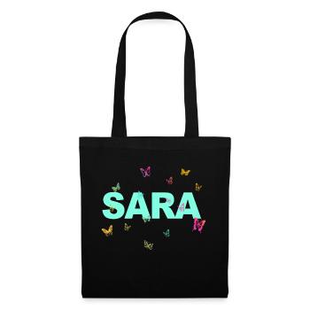 Sara - Beautiful name with butterflies, girls - Tote Bag - black - Front