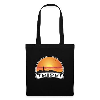 Taipei Taiwan Skyline Vintage Sunset Travel Souven - Tote Bag - black - Front