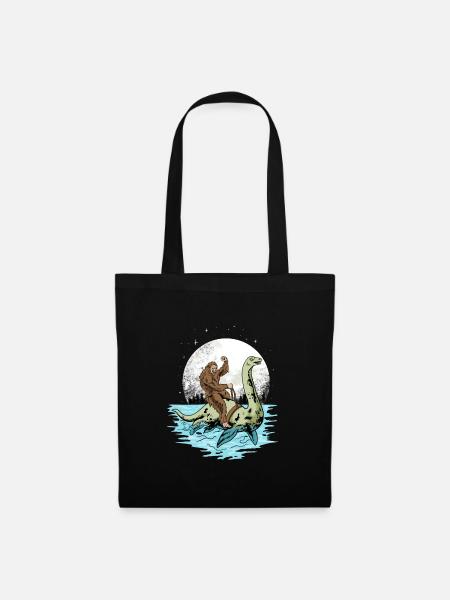 Bigfoot rides Loch Ness monster - Tote Bag - black