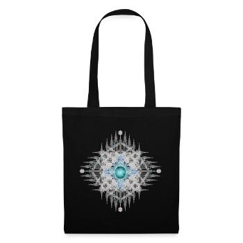 Ornate ethno ornament with bright turquoise - Tote Bag - black - Front