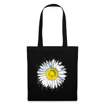 Daisy Stencil Graffiti Blume Margerite - Stoffbeutel - Schwarz - Vorne