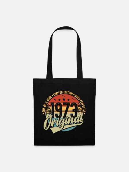 Original 1973 Jahrgang Vintage Retro Geburtstag - Stoffbeutel - Schwarz