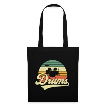 Schlagzeug Drums Retro Vintage - Tote Bag - black - Front