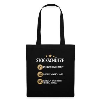 Stockschießen Eisstockschießen Eisstock Spruch - Stoffbeutel - Schwarz - Vorne