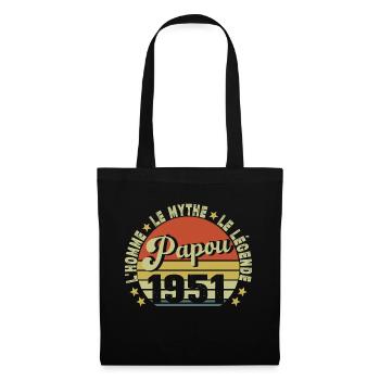 Papou 1951 L'homme Le Mythe La Légende Cadeau - Sac en tissu - noir - Devant