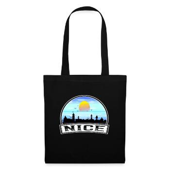 Nice France Skyline Vintage Sunset Travel Souvenir - Tote Bag - black - Front