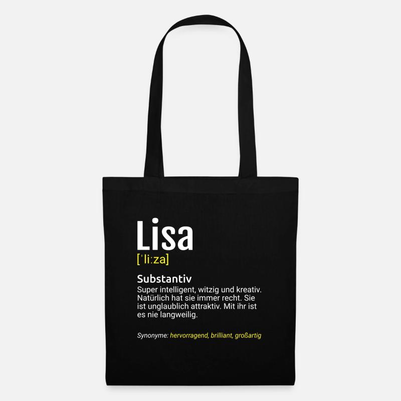 Lisa Name Definition - Stoffbeutel - Schwarz