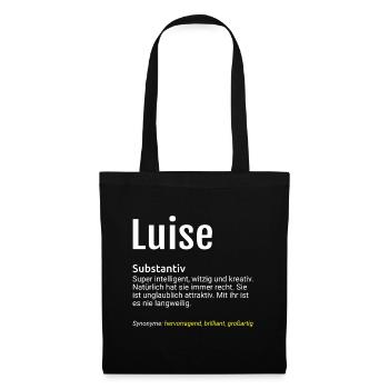 Luise Name Definition - Stoffbeutel - Schwarz - Vorne