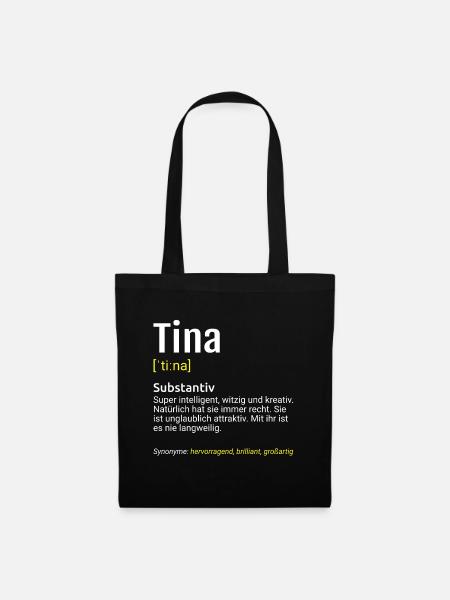 Tina Name Definition - Stoffbeutel - Schwarz