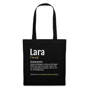 Lara Name Definition - Stoffbeutel - Schwarz - Vorne