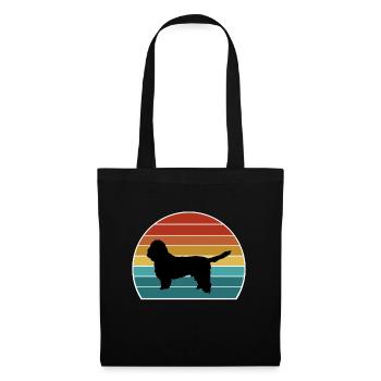 Basset Griffon Vendeen Petit Dog Silhouette Vintag - Stoffbeutel - Schwarz - Vorne