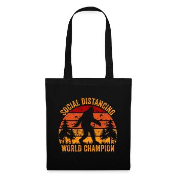 BigFoot Social Distancing Champion Retro Vintage - Stoffbeutel - Schwarz - Vorne