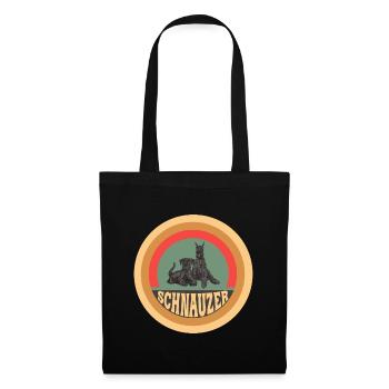 Schnauzer Vintage Hunde Design - Stoffbeutel - Schwarz - Vorne