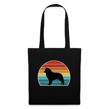 Bohemian Shepherd Dog Silhouette Vintage Sunset fo - Tote Bag - black - Front