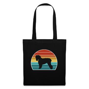 Noir Russian Terrier Dog Silhouette Vintage Sunse - Sac en tissu - noir - Devant