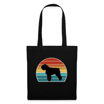 Bouvier Des Flandres Dog Silhouette Vintage Coucher de Soleil - Sac en tissu - noir - Devant