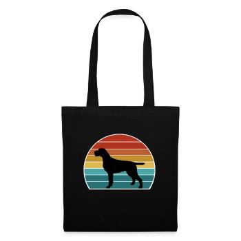 Cesky Fousek Dog Silhouette Vintage Sunset pour chien - Sac en tissu - noir - Devant