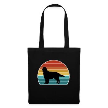Retriever à poil plat Silhouette Vintage Sunse - Sac en tissu - noir - Devant