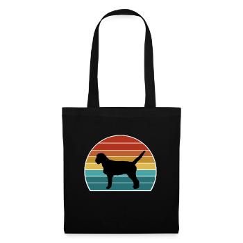 Griffon Fauve De Bretagne Dog Silhouette Vintage S - Tote Bag - black - Front