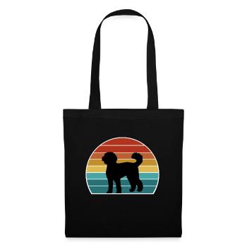 Labradoodle Dog Silhouette Vintage Sunset for Dog - Tote Bag - black - Front