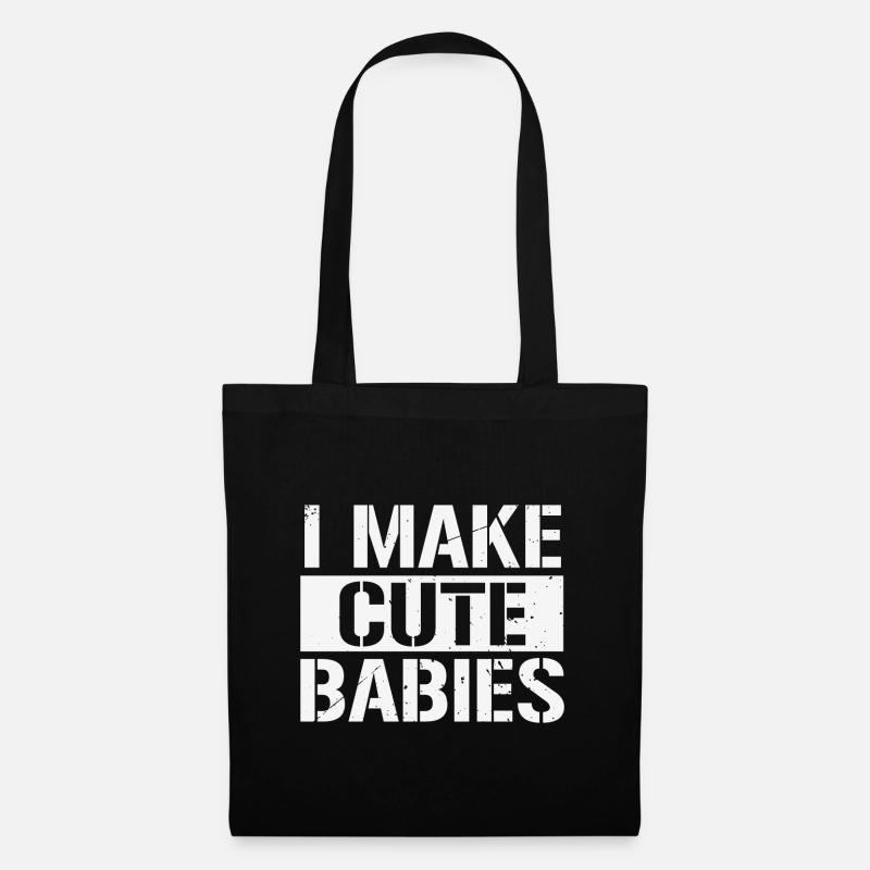 Ich mache süße Babys Vatertagsgeschenk - Stoffbeutel - Schwarz