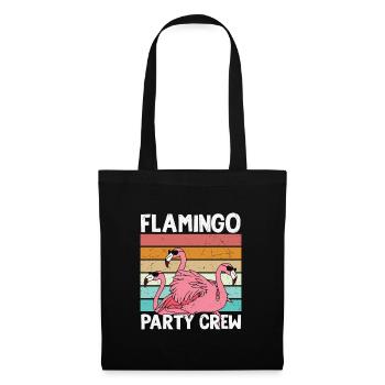 Flamingo Geburtstag Flamingo Party Crew - Stoffbeutel - Schwarz - Vorne