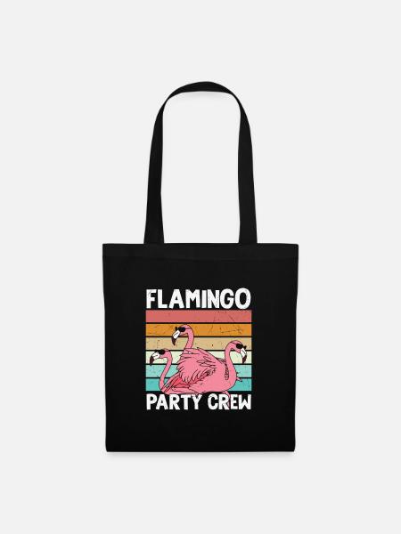 Flamingo Geburtstag Flamingo Party Crew - Stoffbeutel - Schwarz