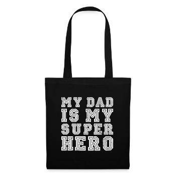 Mein Vater ist mein Superheld Vatertag - Stoffbeutel - Schwarz - Vorne