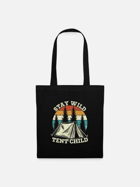 Stay Wild Tent Child Camping Outdoor - Tote Bag - black