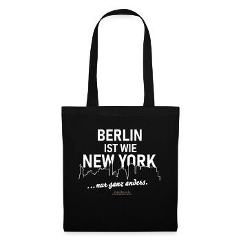 Berlin Spruch wie New York nur ganz anders - Stoffbeutel - Schwarz - Vorne