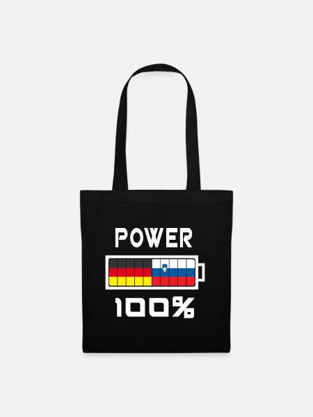 Deutschland und Slowenien Power 100% - Stoffbeutel - Schwarz