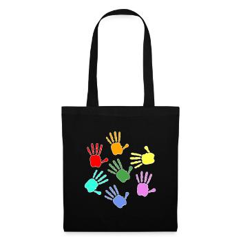 Peindre les mains des enfants - Sac en tissu - noir - Devant