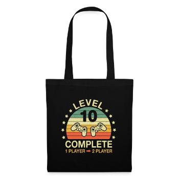 Niveau 10 Complet Gamer 10 Anniversaire Anniversaire Anniversaire - Sac en tissu - noir - Devant