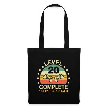 Level 20 Complete Gamer 20 Hochzeitstag - Stoffbeutel - Schwarz - Vorne