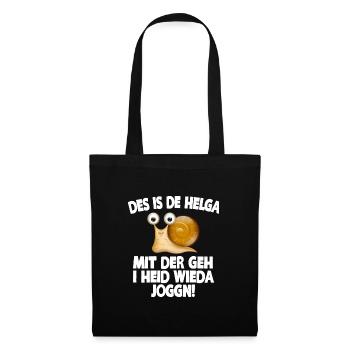 DES IS DE HELGA - MIT DER GEH I HEID WIEDER JOGGN! - Stoffbeutel - Schwarz - Vorne