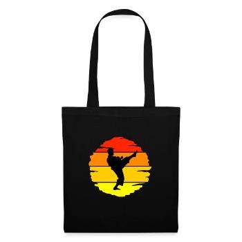Karate Sonnenuntergang - Stoffbeutel - Schwarz - Vorne