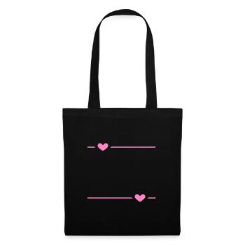 Ornement de stroke de cœur de ligne - Sac en tissu - noir - Devant