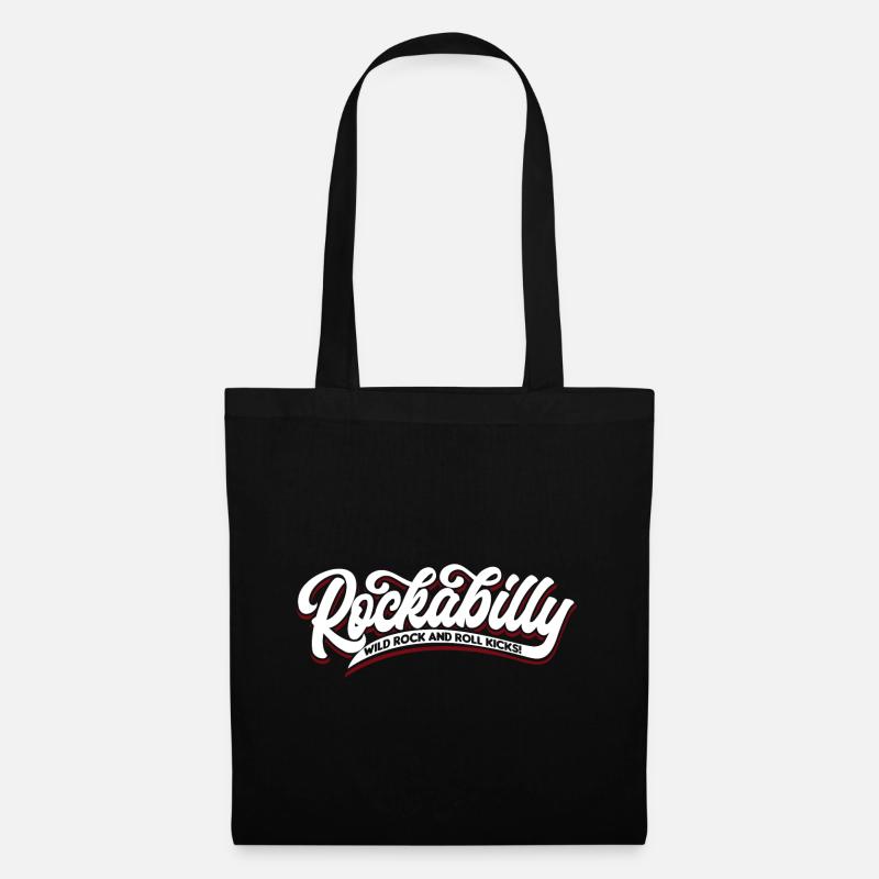 Rockabilly Wild Rock n Roll - Typo - neg - Stoffbeutel - Schwarz