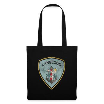 Langeoog Coat of Arms Lighthouse Design - Tote Bag - black - Front