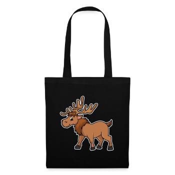 Elk Cartoon Illustration Kawaii For Kids - Tote Bag - black - Front