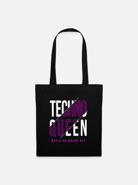 Techno Queen Design - Stoffbeutel - Schwarz